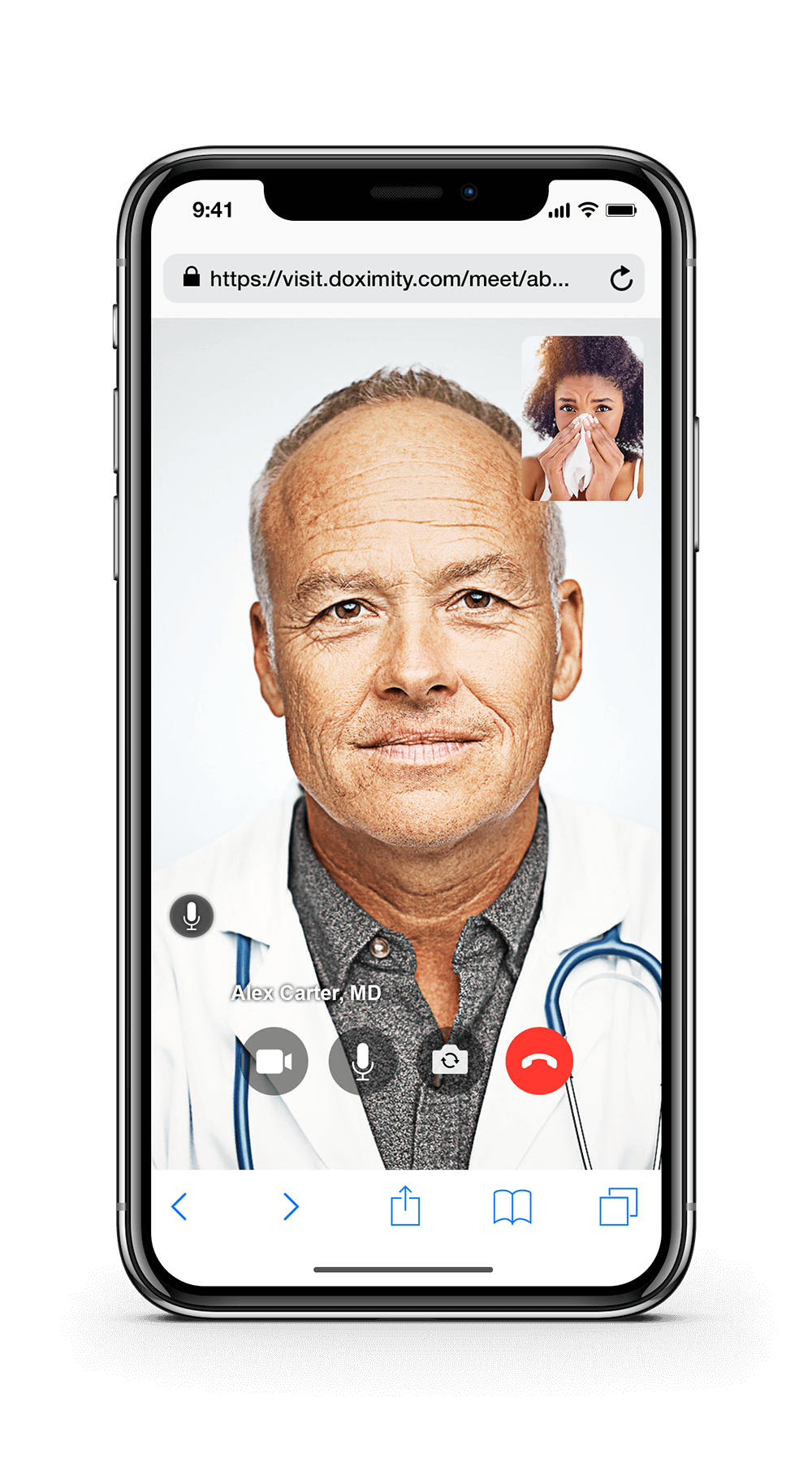 Click the video call buttons to see what they do.